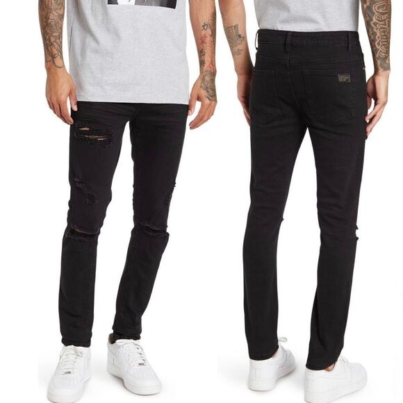 Well Known Dean Street Jeans in Jet Black Size 34 MSRP $200 - Picture 1 of 8